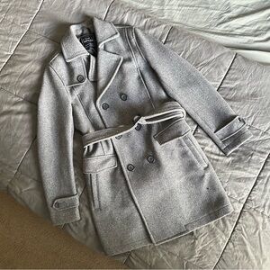 TOPMAN Wool Peacoat (Grey)